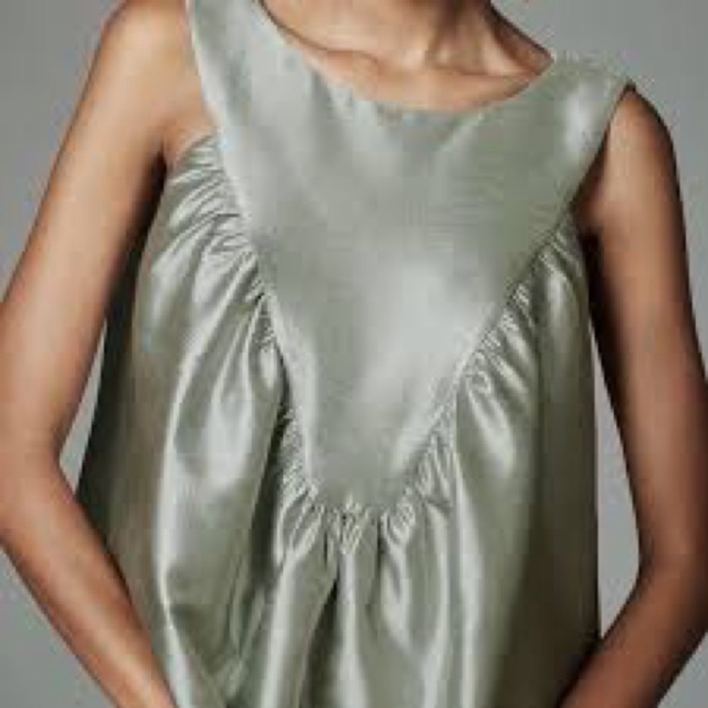 NWT ANTHROPOLOGIE MARE MARE Shirred Swing Tank Top Mint - Picture 4 of 9